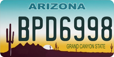 AZ license plate BPD6998