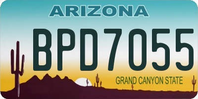 AZ license plate BPD7055