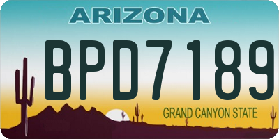 AZ license plate BPD7189