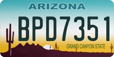 AZ license plate BPD7351