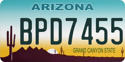AZ license plate BPD7455