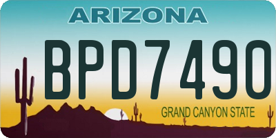 AZ license plate BPD7490