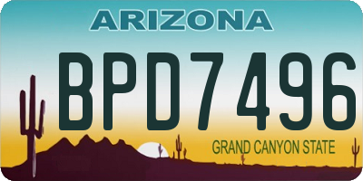 AZ license plate BPD7496