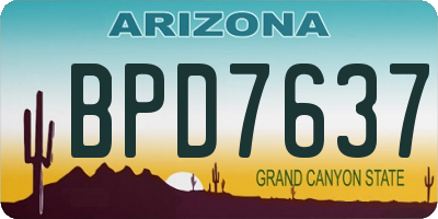 AZ license plate BPD7637
