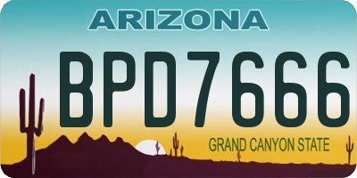 AZ license plate BPD7666