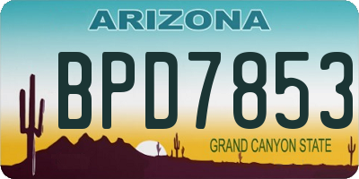 AZ license plate BPD7853