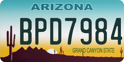 AZ license plate BPD7984