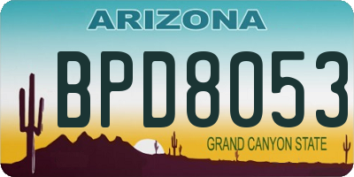 AZ license plate BPD8053