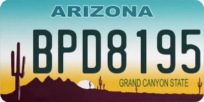 AZ license plate BPD8195