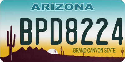 AZ license plate BPD8224