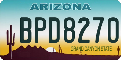 AZ license plate BPD8270
