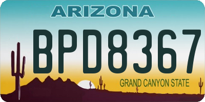 AZ license plate BPD8367