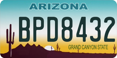 AZ license plate BPD8432