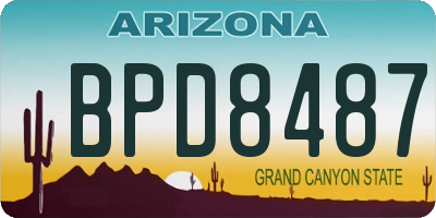 AZ license plate BPD8487