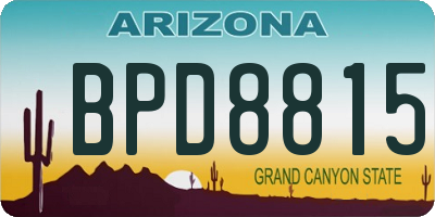AZ license plate BPD8815