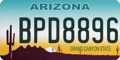 AZ license plate BPD8896