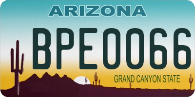 AZ license plate BPE0066