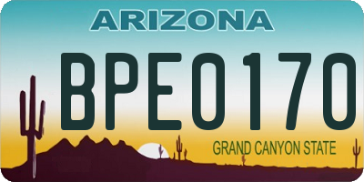 AZ license plate BPE0170