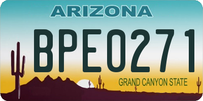 AZ license plate BPE0271