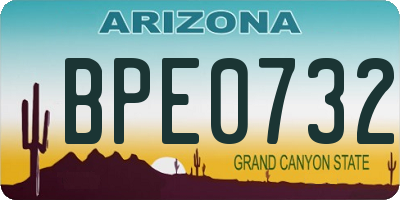 AZ license plate BPE0732