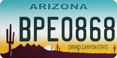 AZ license plate BPE0868
