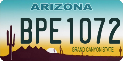 AZ license plate BPE1072