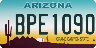 AZ license plate BPE1090