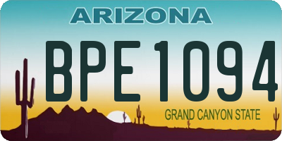 AZ license plate BPE1094