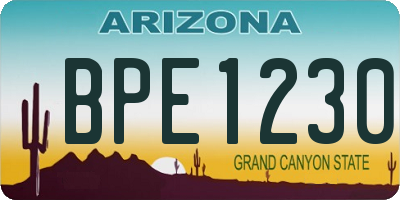 AZ license plate BPE1230