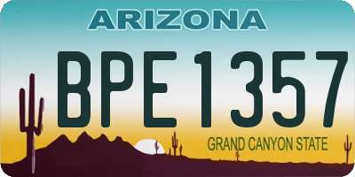 AZ license plate BPE1357