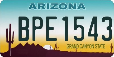 AZ license plate BPE1543