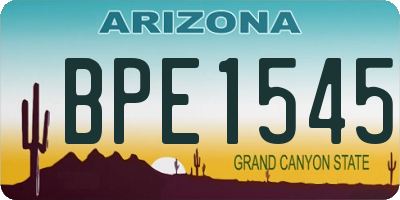 AZ license plate BPE1545