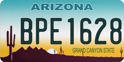 AZ license plate BPE1628