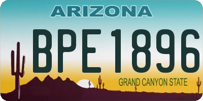 AZ license plate BPE1896