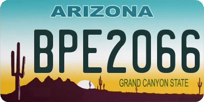 AZ license plate BPE2066