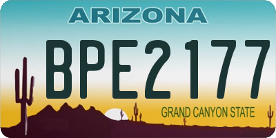 AZ license plate BPE2177