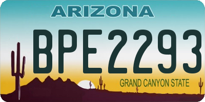AZ license plate BPE2293