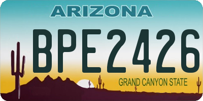 AZ license plate BPE2426