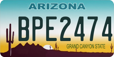 AZ license plate BPE2474