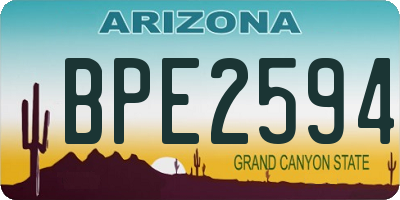AZ license plate BPE2594