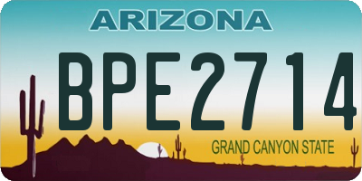 AZ license plate BPE2714