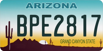 AZ license plate BPE2817