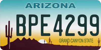 AZ license plate BPE4299