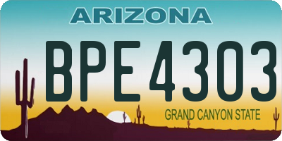 AZ license plate BPE4303