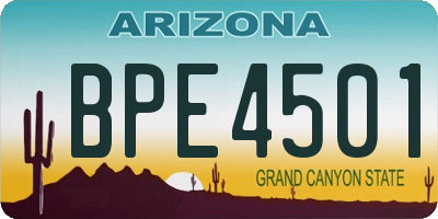 AZ license plate BPE4501