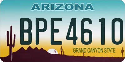 AZ license plate BPE4610