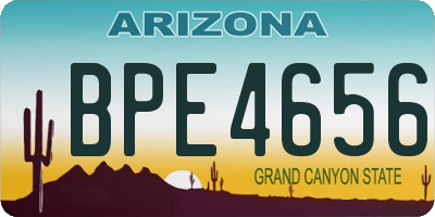 AZ license plate BPE4656