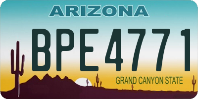 AZ license plate BPE4771