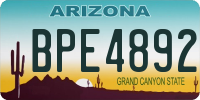 AZ license plate BPE4892