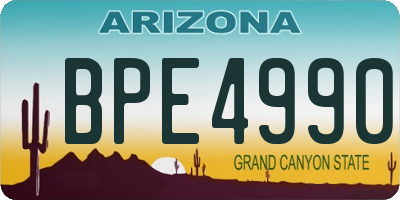 AZ license plate BPE4990
